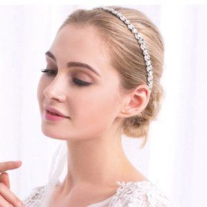 Crystal and ribbon hairband